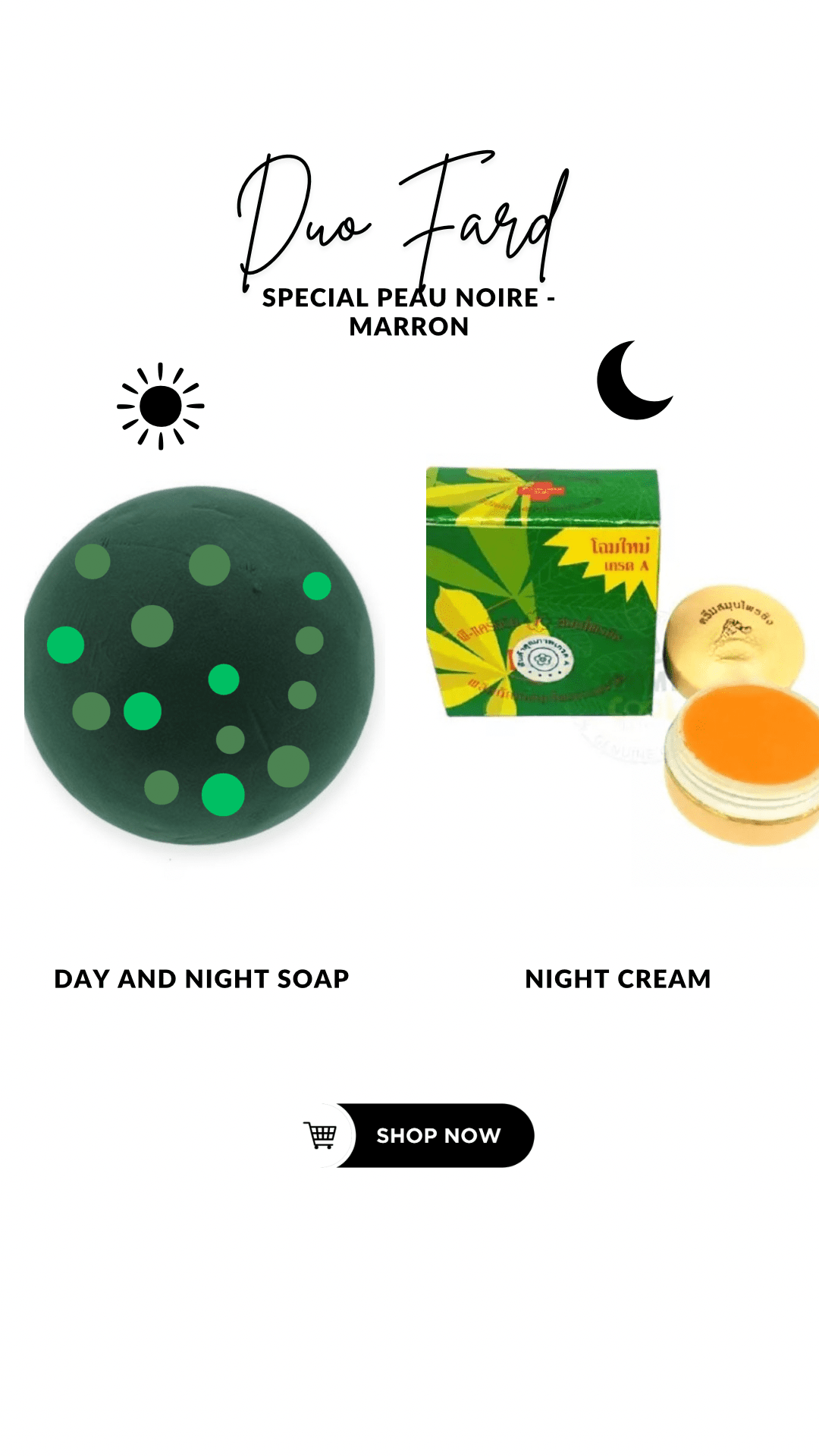 Duo fard teint noir à marron